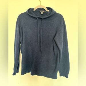 French Connection Deep Blue Cashmere Hoodie Sweater
